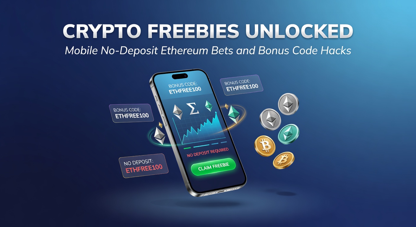 Grafik mit Bonus-Codes, Ethereum-Transaktionen und mobilen Wettscreens, illustriert clevere Aktivierungsmethoden