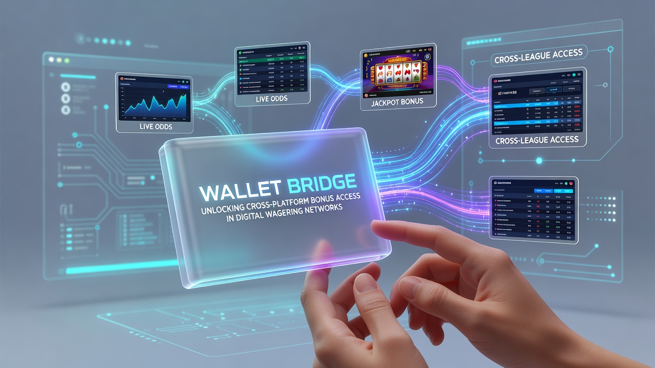 Darstellung einer Cross-Chain-Transaktion über Wallet-Brücken in einem Krypto-Wettnetzwerk mit Fokus auf Bonusfreischaltung